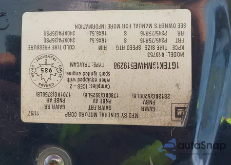 1998 GMC Sierra 1500 Sl Wideside/Sle Sportside z USA, uszkodzony, nr VIN 1GTEK19M4WE519298